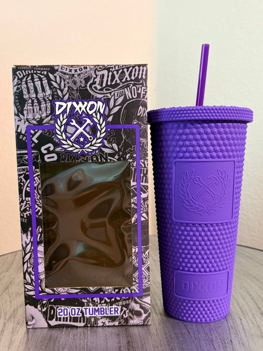 Dixxon Purple Studded Matte Tumbler 20oz Logo Box New